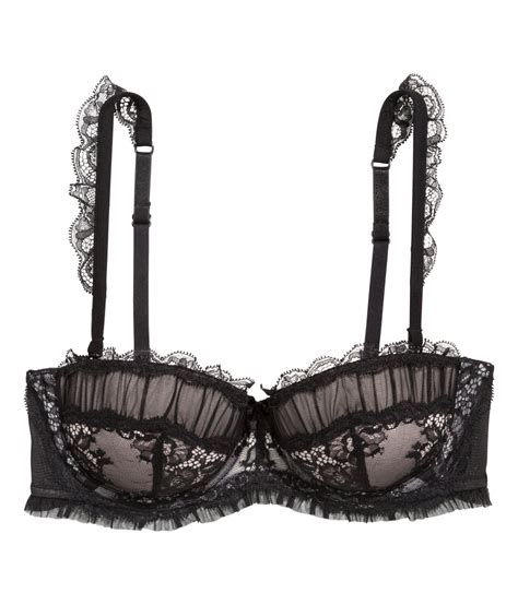 Lace balconette bra in Black for Women 